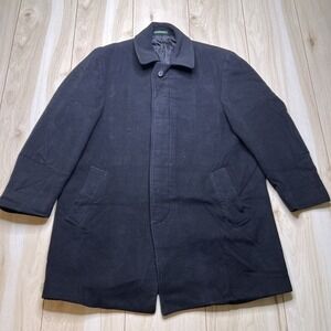 Lauren Ralph Lauren Men's Size 40R Black Wool Cashmere Long Overcoat Coat